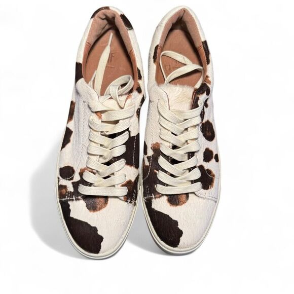 Frye women’s Ivy Calf Hair Cow Print Leather Low-Top Sneakers Size 9 - Picture 4 of 8